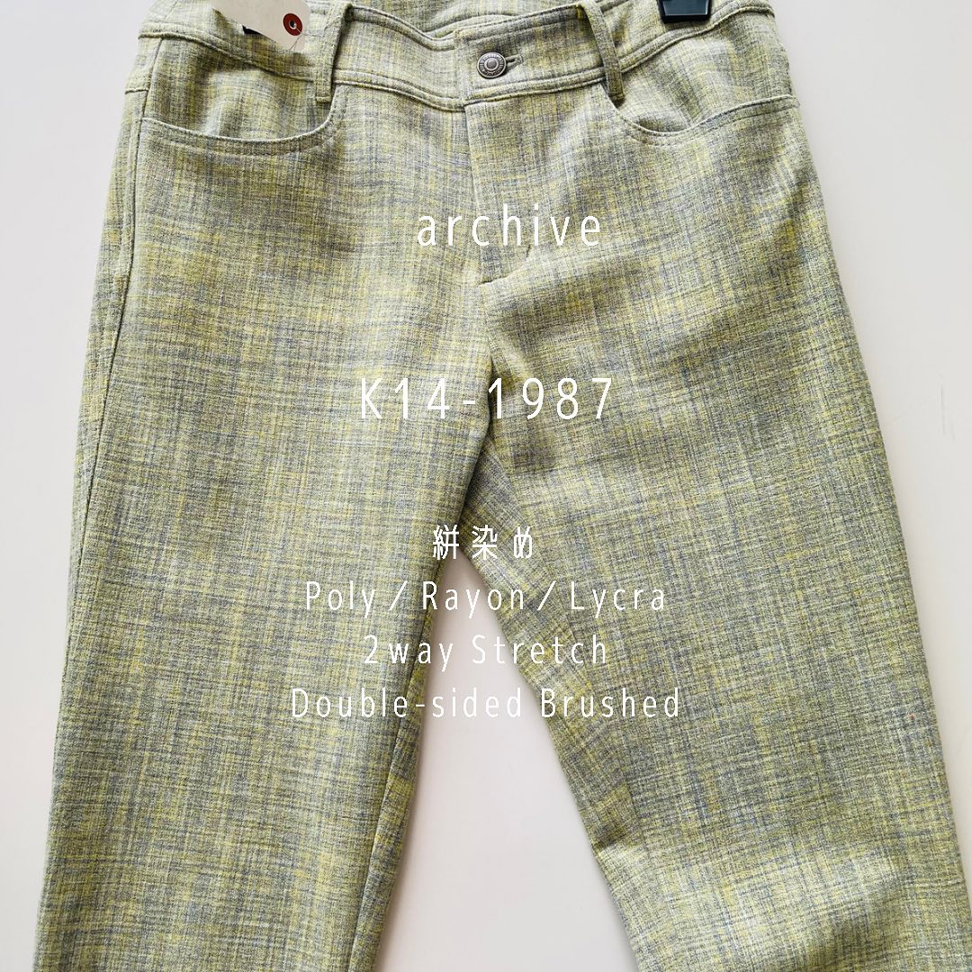 #絣染め糸 #archive#アーカイブ投稿です #poly #rayon 2way #stretch #fabrics #doublesided #brushed #k14 #1987 今見ても、色褪せていませんね2014年の#collection 今後、改良加えてご披露できればと思います。#makeimprovements #改良加えます #よろしくどうぞ #kawabo #gifu #japanof_insta