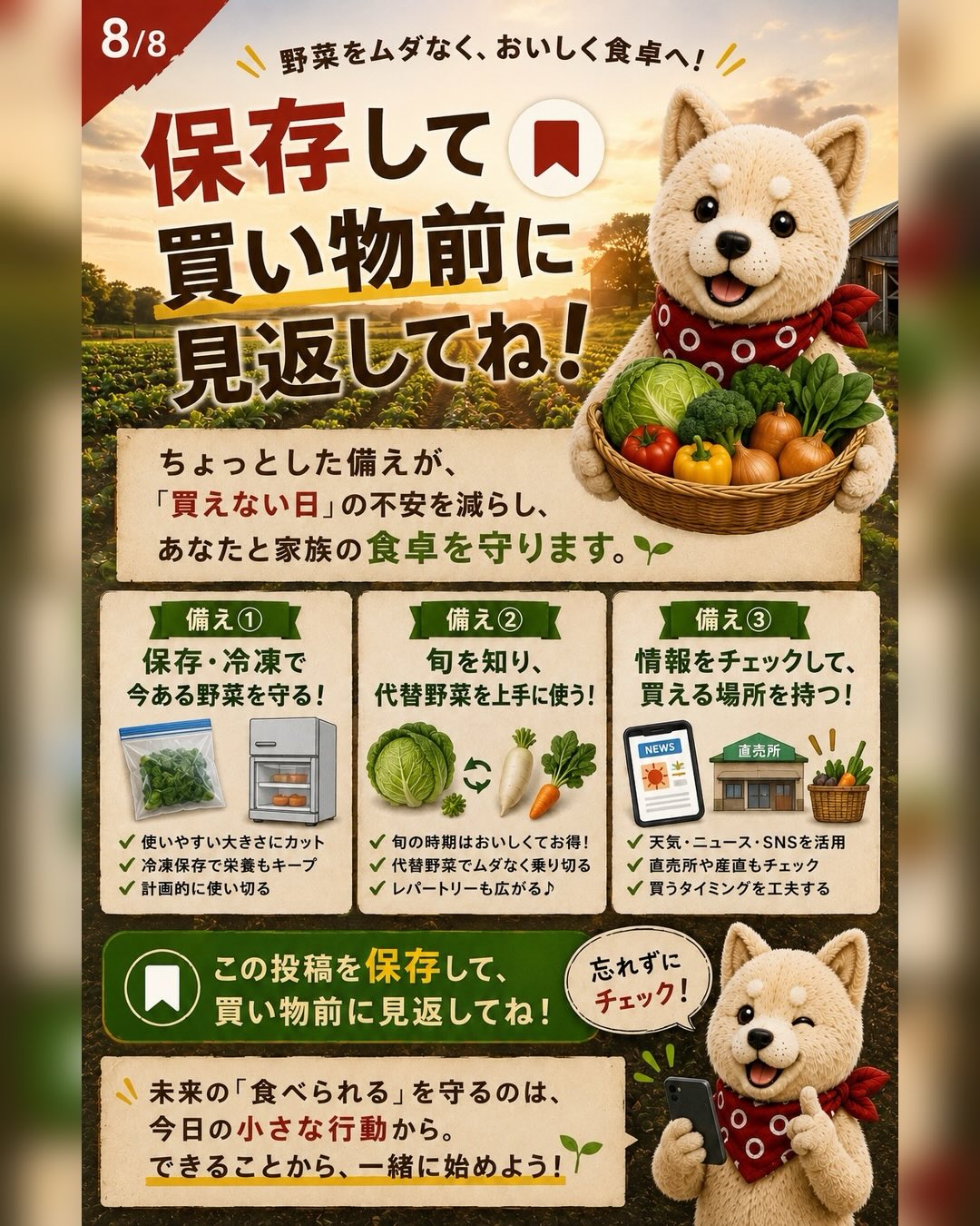 2026年5月から、もう暑すぎませんか?
畑に出ていると、
「今年ちょっと普通じゃないな」
と感じる日が増えています。
野菜って、暑ければ育つわけではありません。
暑すぎてもダメ。
雨が降らなさすぎてもダメ。
逆に、降りすぎてもダメ。
ほんまに繊細です。
最近ニュースでは、
野菜の高騰がよく出ています。
でも農家目線で見ると、
怖いのは値段だけじゃありません。
もっと怖いのは、
「欲しい野菜が買えない日」が出ること。
スーパーに行っても、
いつもの野菜がない。
あっても高い。
選べるほど並んでいない。
そんなことが、今年は起こるかもしれません。
もちろん、不安をあおりたいわけではありません。
でも、
ニュースで大きく取り上げられてからでは、
もう遅いこともあります。
まだ野菜があるうちに、
少しだけ備えておく。
保存できる野菜を買っておく。
冷凍できるものは冷凍しておく。
高い野菜にこだわらず、代わりになる野菜を知っておく。
それだけでも、家計と食卓の安心感は変わります。
「いつでも普通に買える」
それが当たり前じゃない年になるかもしれません。
農家として、今の畑を見ていて、
それを少し伝えておきたいと思いました。
この投稿、買い物前に見返せるように保存しておいてください。
みなさんの地域では、
野菜の値段や売り場の様子、変わってきていますか?
#コロンズファーム
#農家のリアル
#野菜高騰
#野菜不足
#食卓を守る